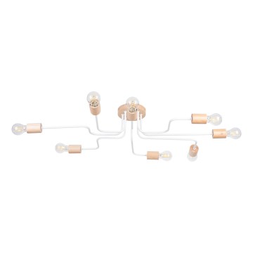 Aufbauleuchte TIMBO 8xE27/15W/230V weiß/beige/Buche