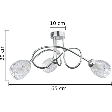 Aufbauleuchte TWIST CRYSTAL 3xE14/40W/230V