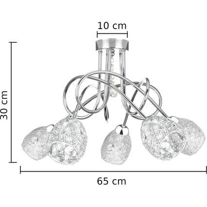 Aufbauleuchte TWIST CRYSTAL 5xE14/40W/230V