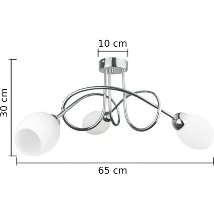 Aufbauleuchte TWIST WHITE 3xE14/40W/230V