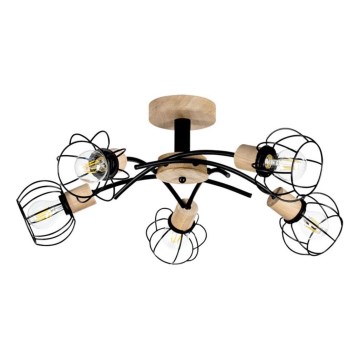 Aufbauleuchte VIVIANE 5xE27/60W/230V Eiche