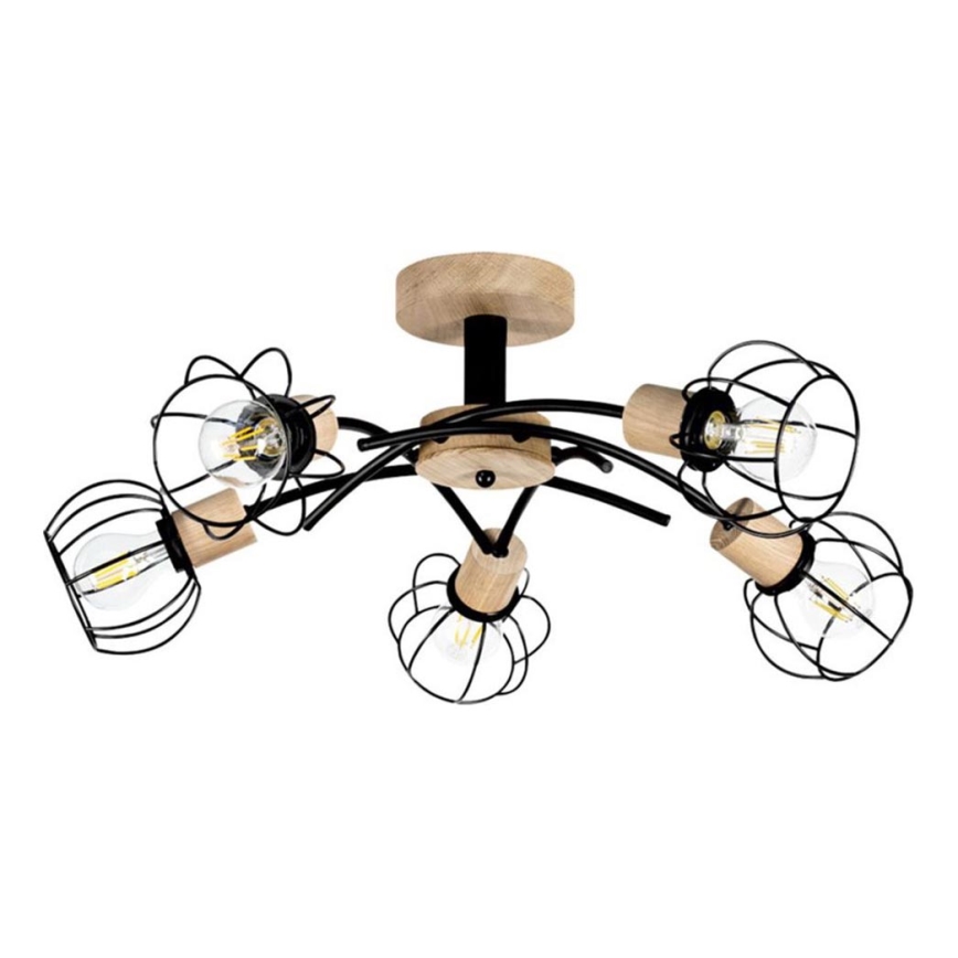 Aufbauleuchte VIVIANE 5xE27/60W/230V Eiche