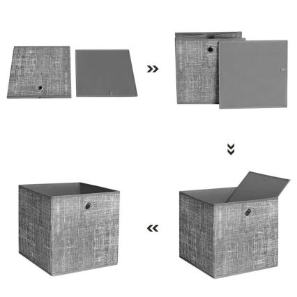 Aufbewahrungsbox CURAN, 6er-Set, grau