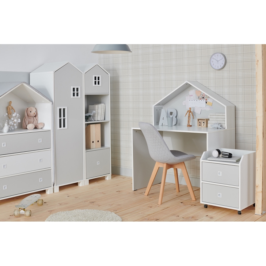 Aufbewahrungscontainer für Kinder MIRUM 54,2x42,4 cm weiß/grau