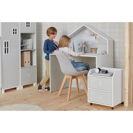 Aufbewahrungscontainer für Kinder MIRUM 54,2x42,4 cm weiß/grau