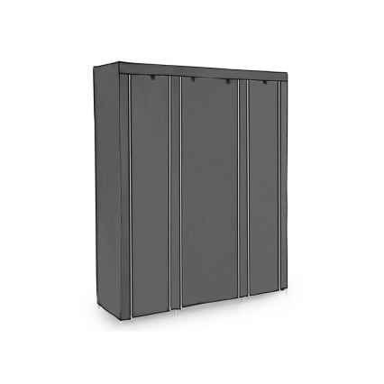 Aufbewahrungsschrank aus Stoff mit Regalen und Kleiderstange MATIS 150x175 cm grau