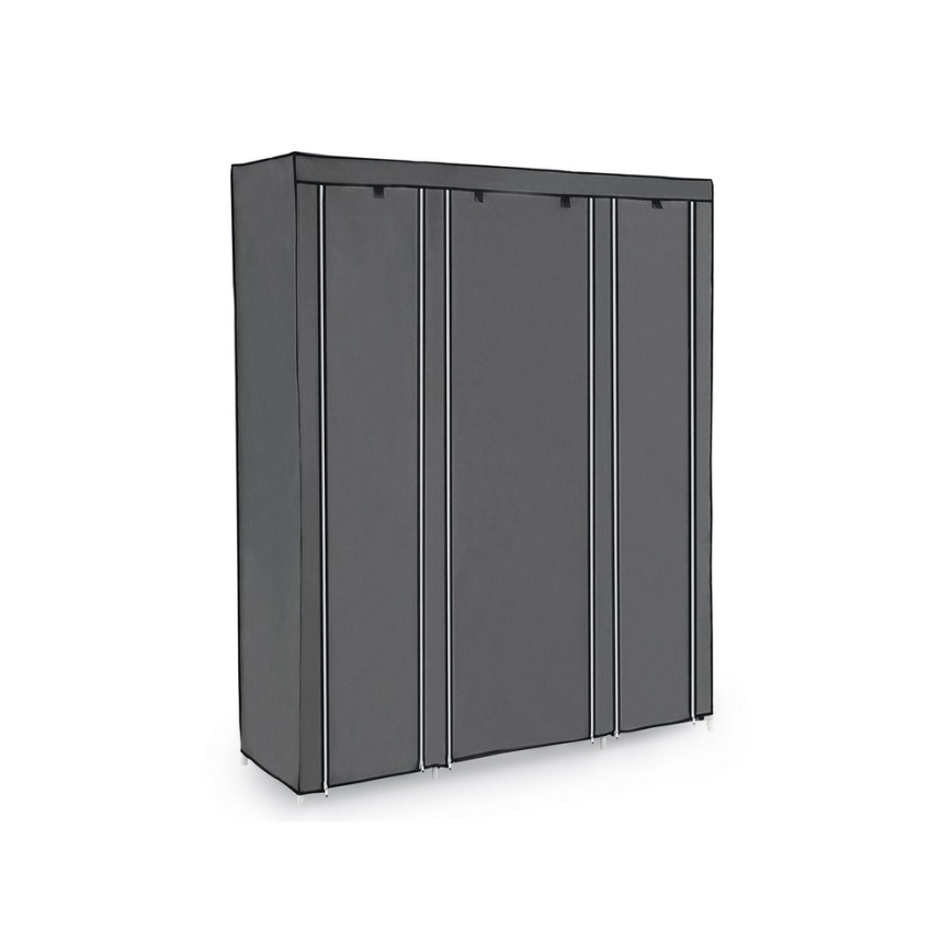 Aufbewahrungsschrank aus Stoff mit Regalen und Kleiderstange MATIS 150x175 cm grau
