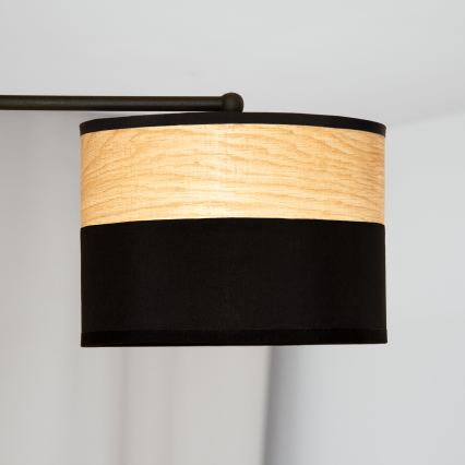 Aufgesetzte Deckenleuchte ALBA, 3x E27, 15 W, 230 V, Ø 66 cm, schwarz/braun