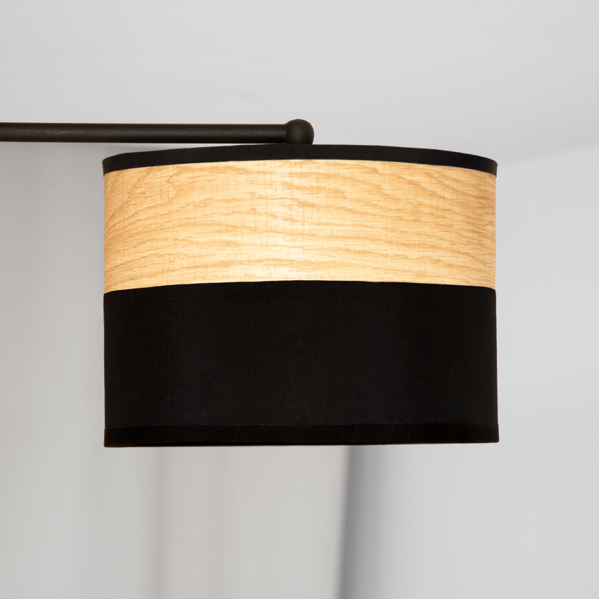 Aufgesetzte Deckenleuchte ALBA, 3x E27, 15 W, 230 V, Ø 66 cm, schwarz/braun