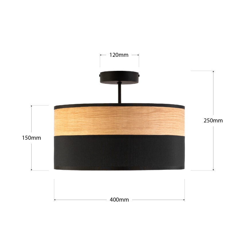 Aufgesetzte Deckenleuchte ALBA 3xE27/15W/230V Ø 40 cm schwarz/braun