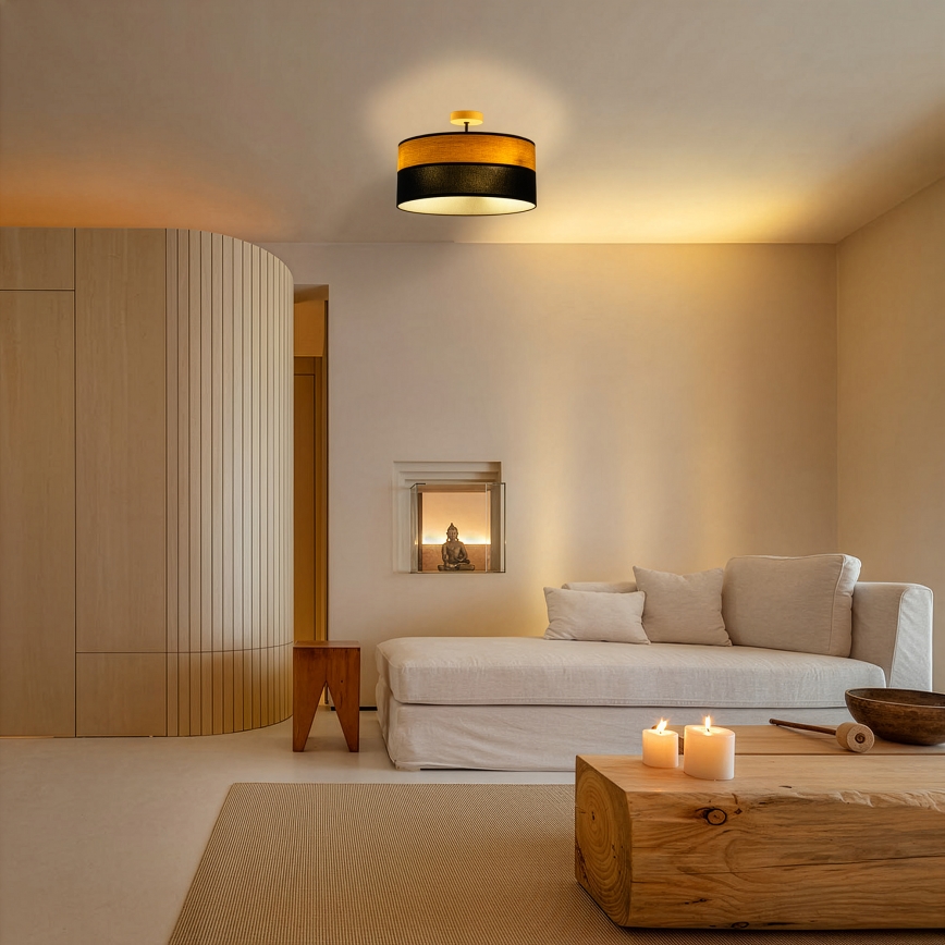 Aufgesetzte Deckenleuchte ALBA 3xE27/15W/230V Ø 40 cm schwarz/braun