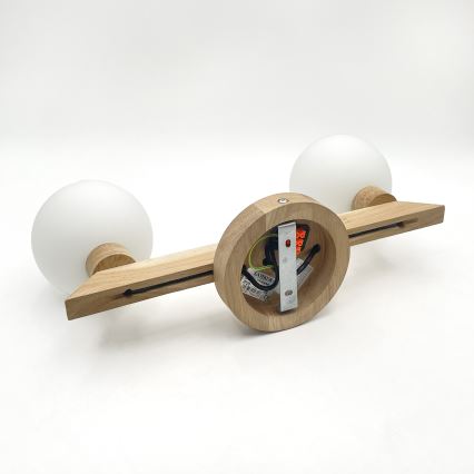 Aufgesetzte Deckenleuchte ANTONIO 2xG9/5W/230V Eiche/Weiß