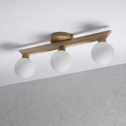 Aufgesetzte Deckenleuchte ANTONIO 3xG9/5W/230V Eiche/Weiß