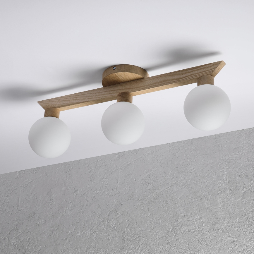 Aufgesetzte Deckenleuchte ANTONIO 3xG9/5W/230V Eiche/Weiß