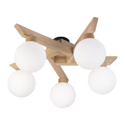 Aufgesetzte Deckenleuchte ANTONIO 5xG9/5W/230V Eiche/Weiß