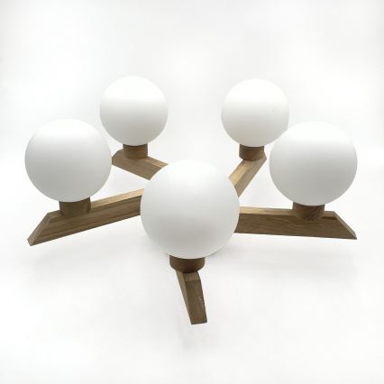 Aufgesetzte Deckenleuchte ANTONIO 5xG9/5W/230V Eiche/Weiß