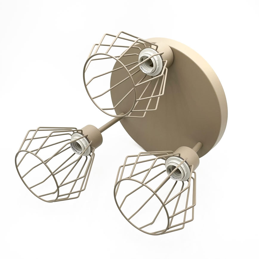 Aufgesetzte Deckenleuchte AUDREY 3xE27/15W/230V beige