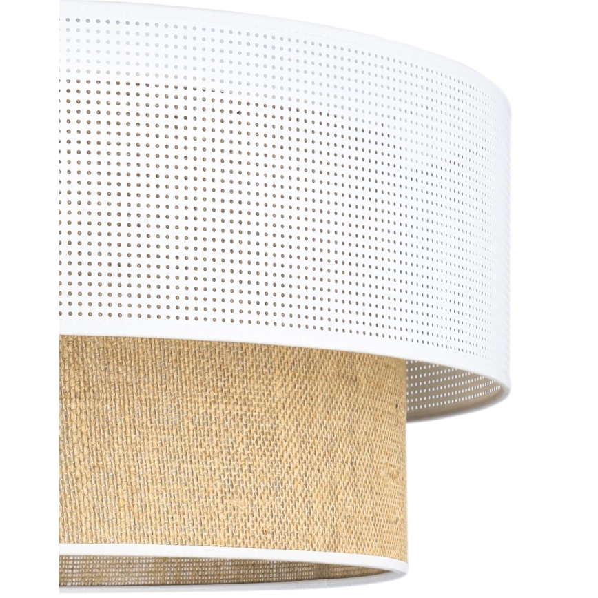 Aufgesetzte Deckenleuchte BORHO 1xE27/60W/230V Ø 40 cm weiß/Jute