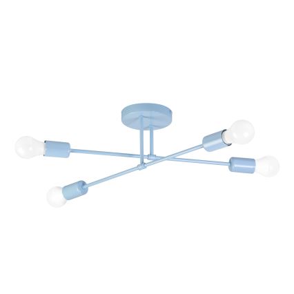 Aufgesetzte Deckenleuchte CAMBRIDGE 4xE27/15W/230V blau