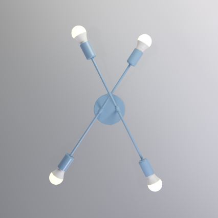 Aufgesetzte Deckenleuchte CAMBRIDGE 4xE27/15W/230V blau