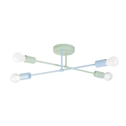 Aufgesetzte Deckenleuchte CAMBRIDGE 4xE27/15W/230V grün/blau