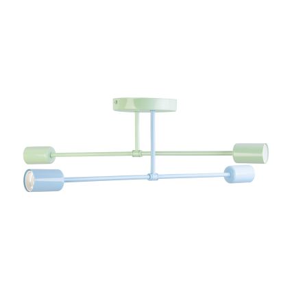 Aufgesetzte Deckenleuchte CAMBRIDGE 4xE27/15W/230V grün/blau