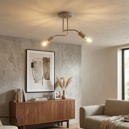 Aufgesetzte Deckenleuchte CHARLIE 2xE27/15W/230V beige