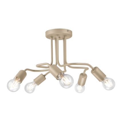 Aufgesetzte Deckenleuchte CHARLIE 5xE27/15W/230V beige