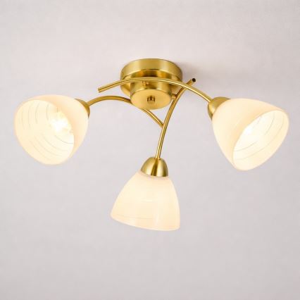 Aufgesetzte Deckenleuchte CLARA 3xE27/15W/230V, gold