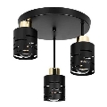 Aufgesetzte Deckenleuchte ELEN 3xE27/35W/230V schwarz/gold