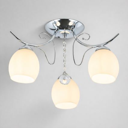 Aufgesetzte Deckenleuchte ELLA 3xE27/15W/230V glänzender Chrom