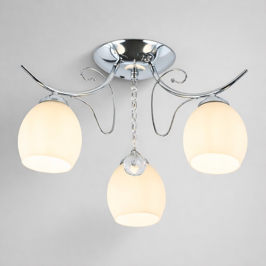 Aufgesetzte Deckenleuchte ELLA 3xE27/15W/230V glänzender Chrom