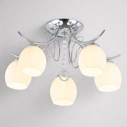 Aufgesetzte Deckenleuchte ELLA 5xE27/15W/230V glänzender Chrom