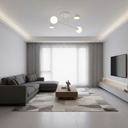 Aufgesetzte Deckenleuchte HOLON 2xG9/8W/230V + 2xGX53/12W, grau