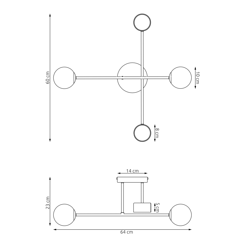 Aufgesetzte Deckenleuchte HOLON 2xG9/8W/230V + 2xGX53/12W weiß