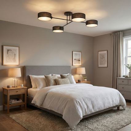 Aufgesetzte Deckenleuchte MAGA 4xE14/10W/230V schwarz