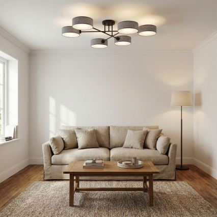 Aufgesetzte Deckenleuchte MAGA 6xE14/10W/230V grau