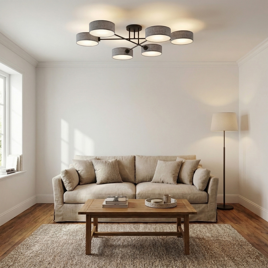 Aufgesetzte Deckenleuchte MAGA 6xE14/10W/230V grau