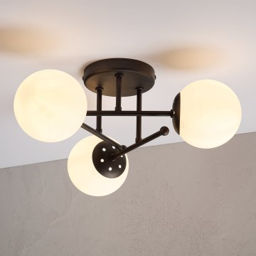 Aufgesetzte Deckenleuchte MALENA 3xE14/5W/230V braun/weiß