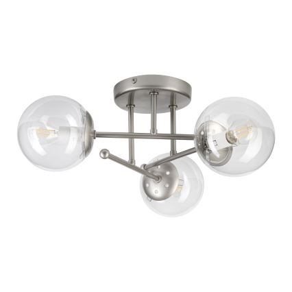 Aufgesetzte Deckenleuchte MALENA 3xE14/5W/230V mattchrom/klar