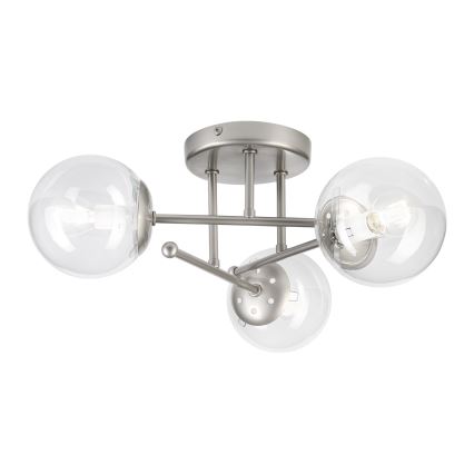 Aufgesetzte Deckenleuchte MALENA 3xE14/5W/230V mattchrom/klar