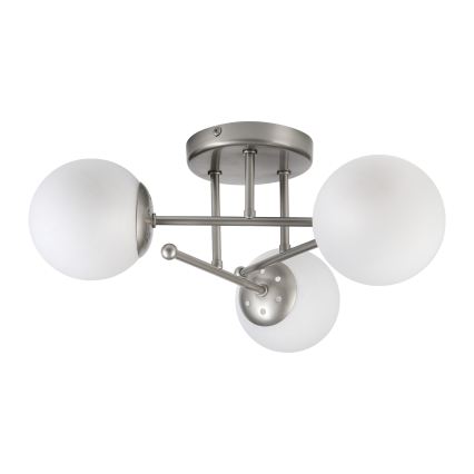 Aufgesetzte Deckenleuchte MALENA 3xE14/5W/230V mattchrom/weiß