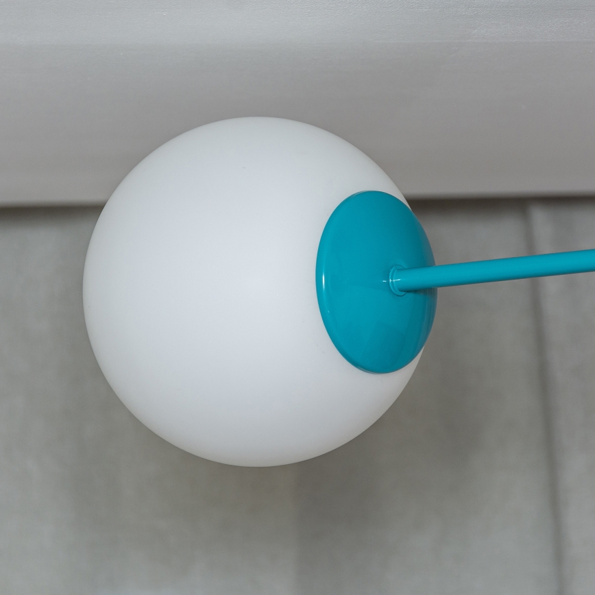 Aufgesetzte Deckenleuchte MOON 2xE27/15W/230V türkis