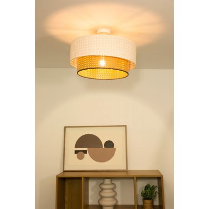 Aufgesetzte Deckenleuchte NATIA 1xE27/60W/230V Ø 45 cm weiß/braun