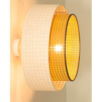 Aufgesetzte Deckenleuchte NATIA 1xE27/60W/230V Ø 45 cm weiß/braun