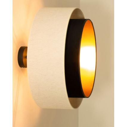 Aufgesetzte Deckenleuchte NATIA 1xE27/60W/230V Ø 45 cm weiß/schwarz