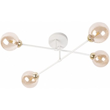 Aufgesetzte Deckenleuchte OBSIDIAN 4xG9/10W/230V Creme/Gold/Rauchbeige