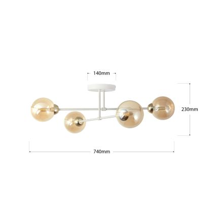 Aufgesetzte Deckenleuchte OBSIDIAN 4xG9/10W/230V Creme/Gold/Rauchbeige