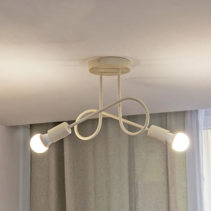 Aufgesetzte Deckenleuchte OXFORD 2xE27/15W/230V cremefarben
