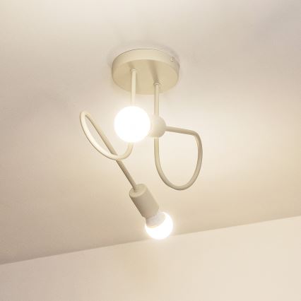 Aufgesetzte Deckenleuchte OXFORD 2xE27/15W/230V cremefarben